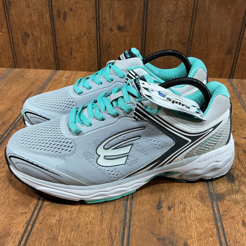 Spira Aquarius Womens Running Elite Series Shoes Gray Silver Teal 10.5D SRA132-D